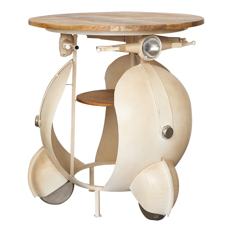 Mesa de bar alta moto Scooter Blanc