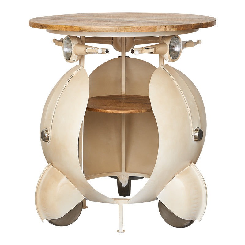 Mesa de bar alta moto Scooter Blanc