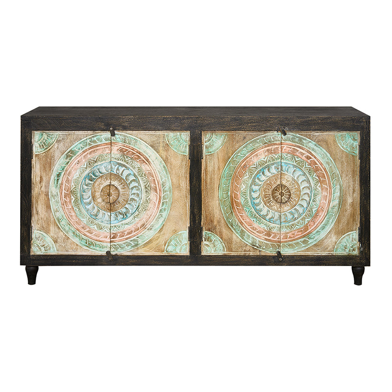 Aparador de madera de mango tallada color Circus