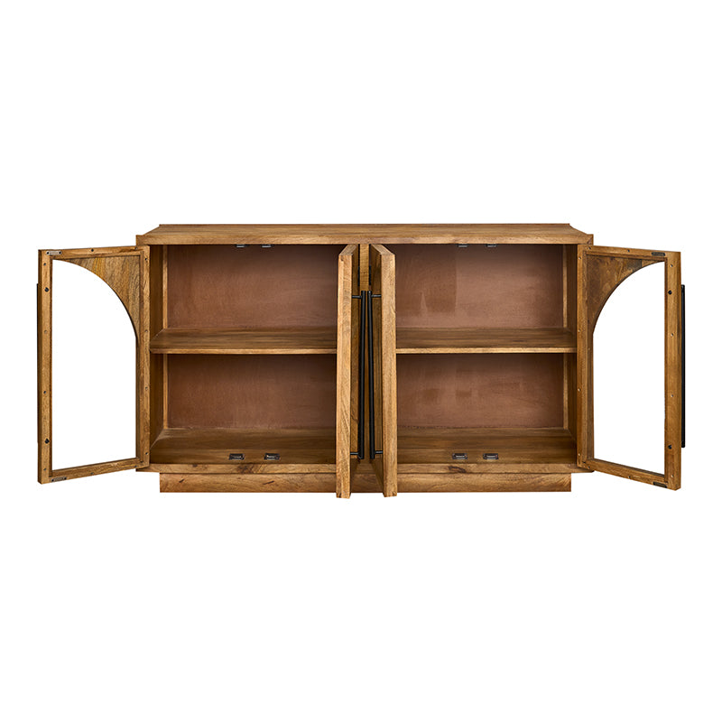 Aparador de madera de mango y cristal Pierre 2