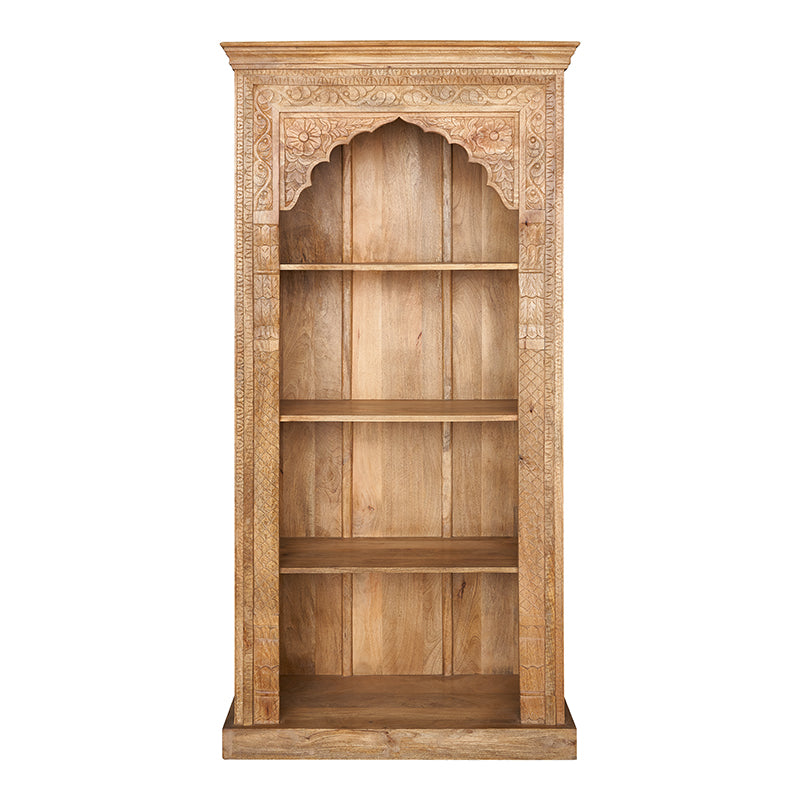 Estantería tallada de madera de mango Alfa