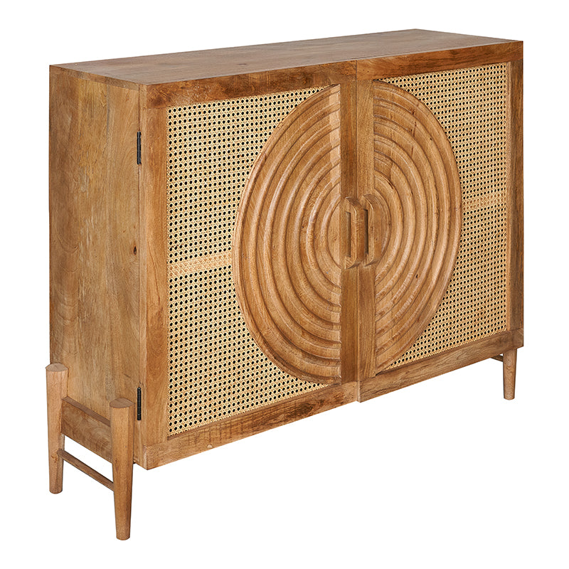 Aparador de madera de mango y ratán Arabia