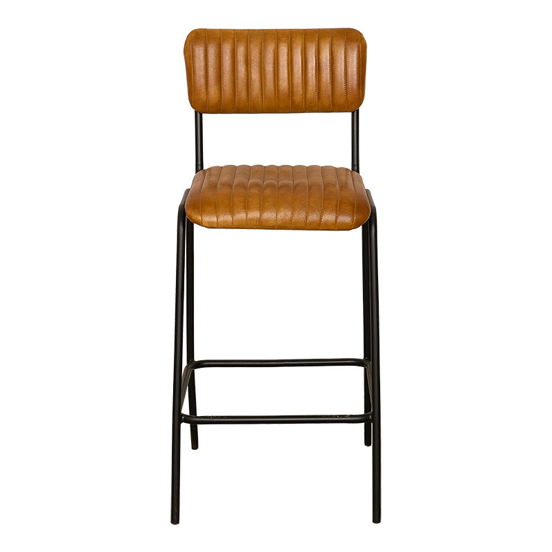 Taburete de bar vintage tapizado cuero Podium