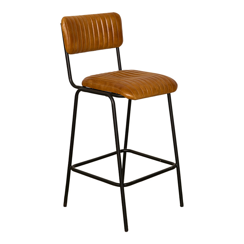 Taburete de bar vintage tapizado cuero Podium