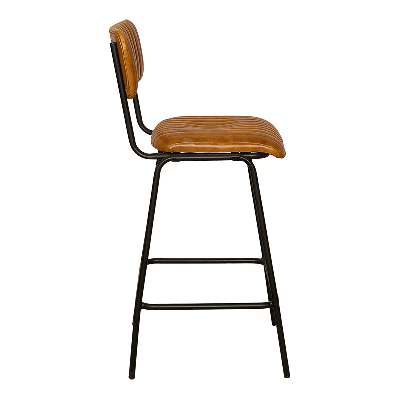 Taburete de bar vintage tapizado cuero Podium