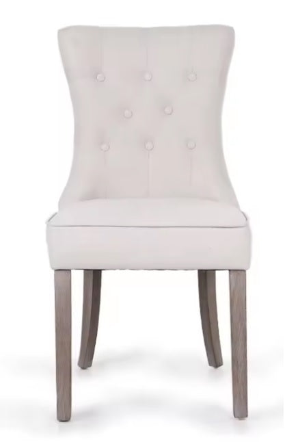 Silla capitoné tapizada lino Marlen