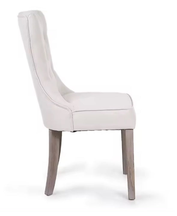 Silla capitoné tapizada lino Marlen