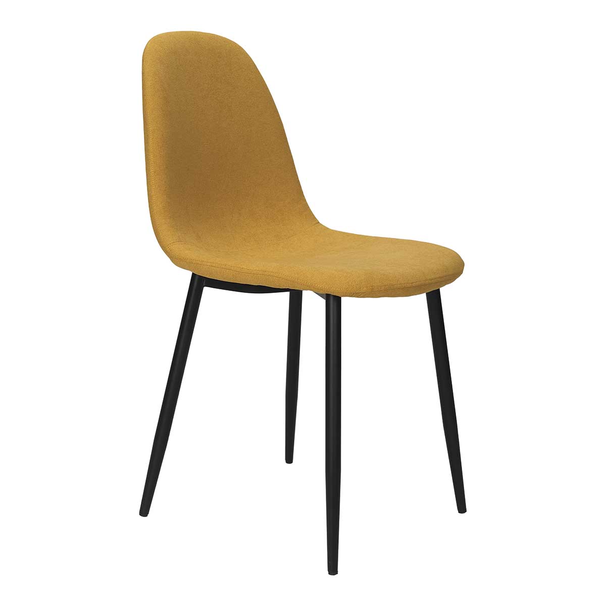 Sedia da pranzo in acciaio nero tessuto nero grigio Minna