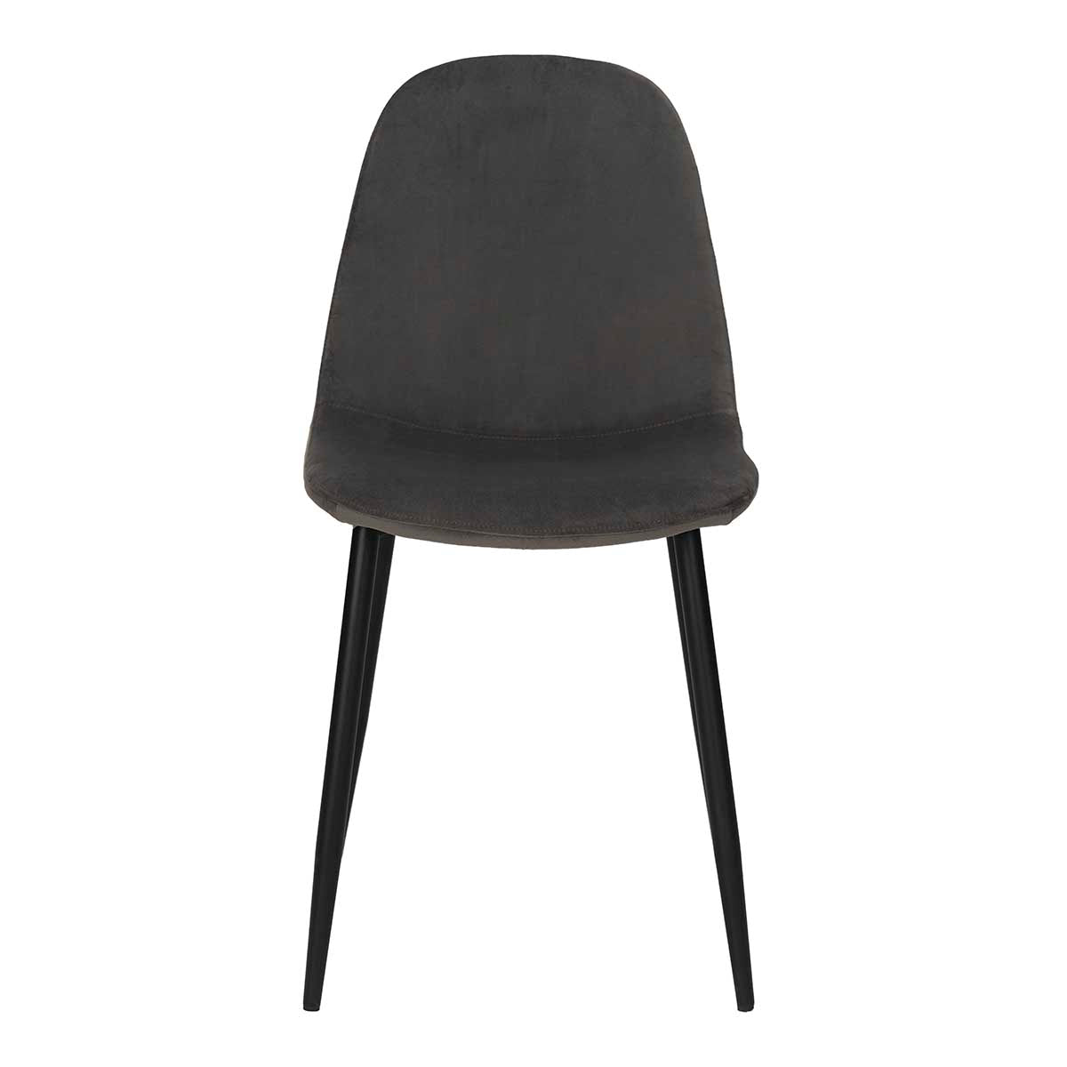 Chaise à manger Minna en acier noir et velours moutarde