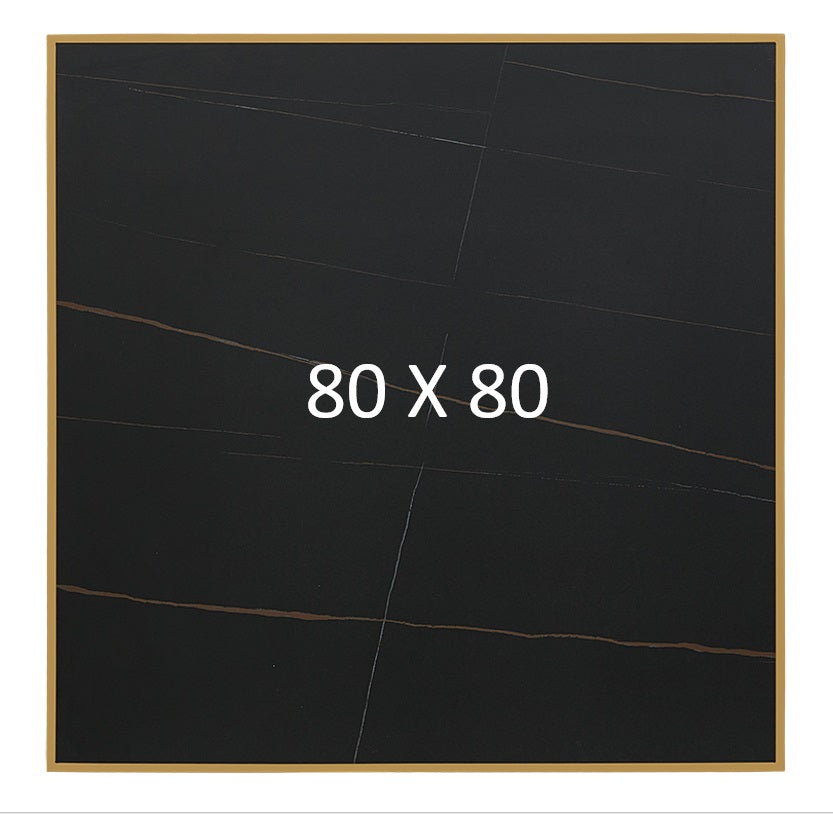 Mesa de bar cuadrada base dorada inox 70-80 cm