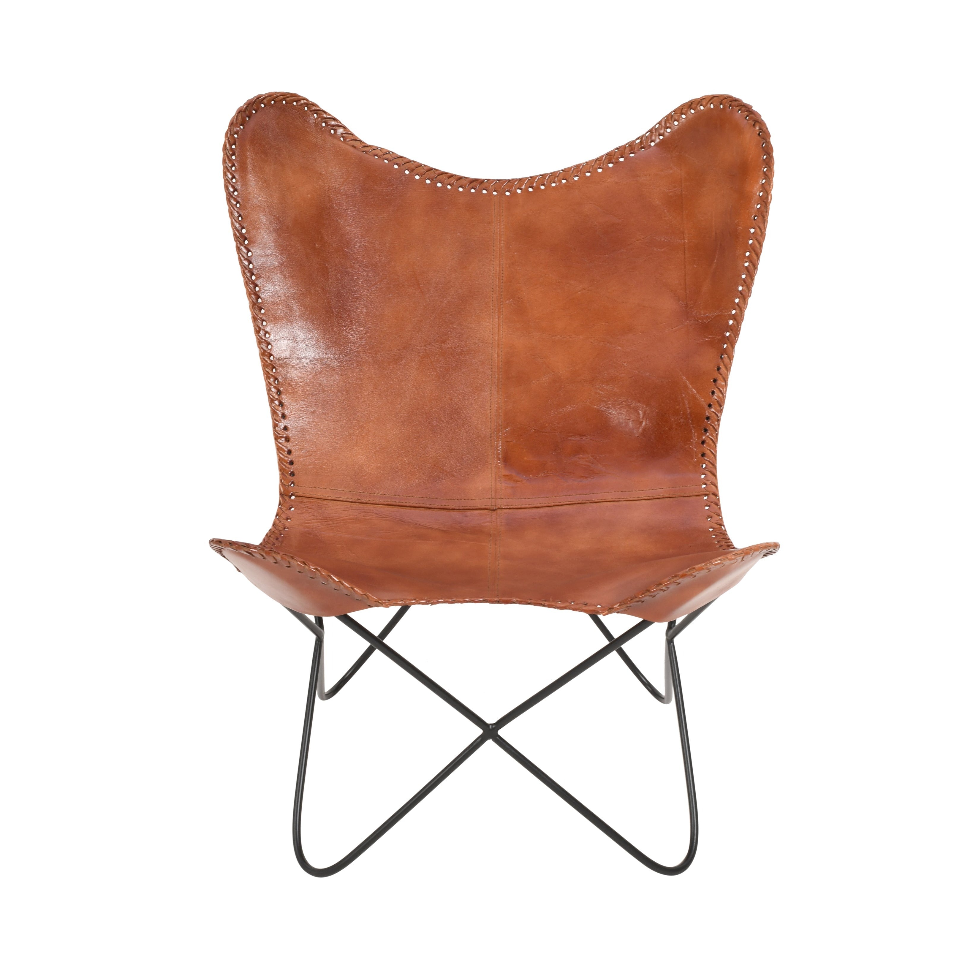 Fauteuil en cuir Butterfly