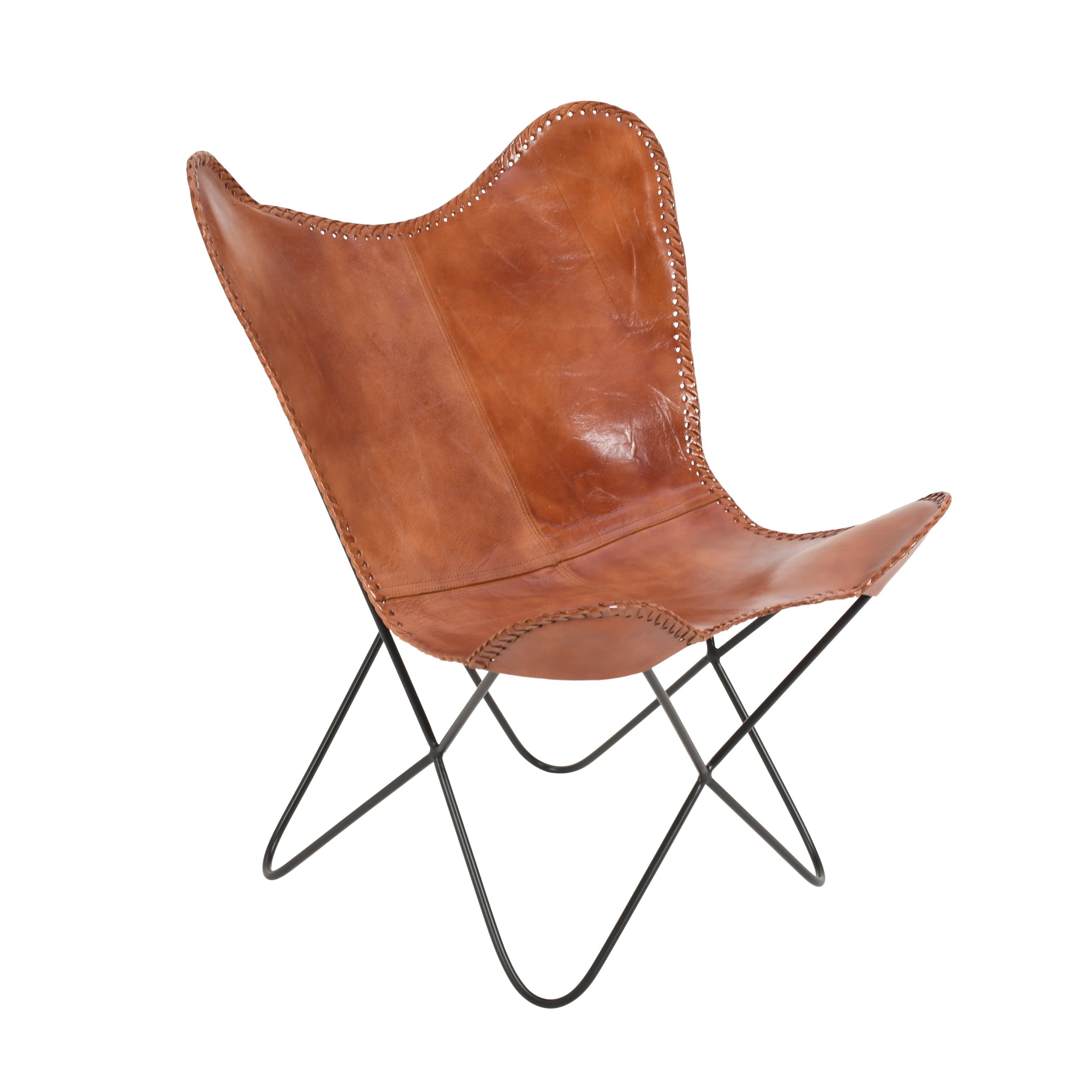 Fauteuil en cuir Butterfly