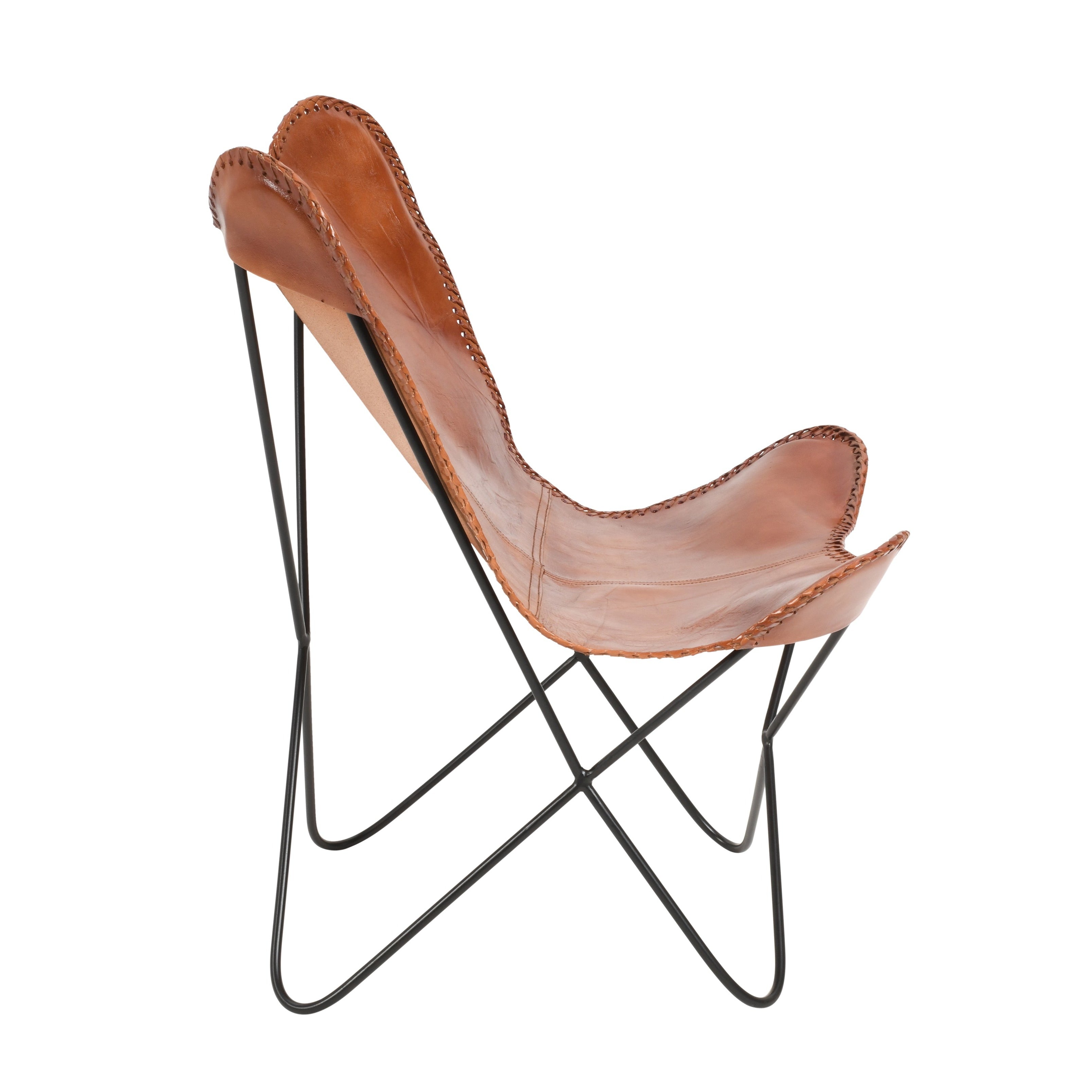 Fauteuil en cuir Butterfly