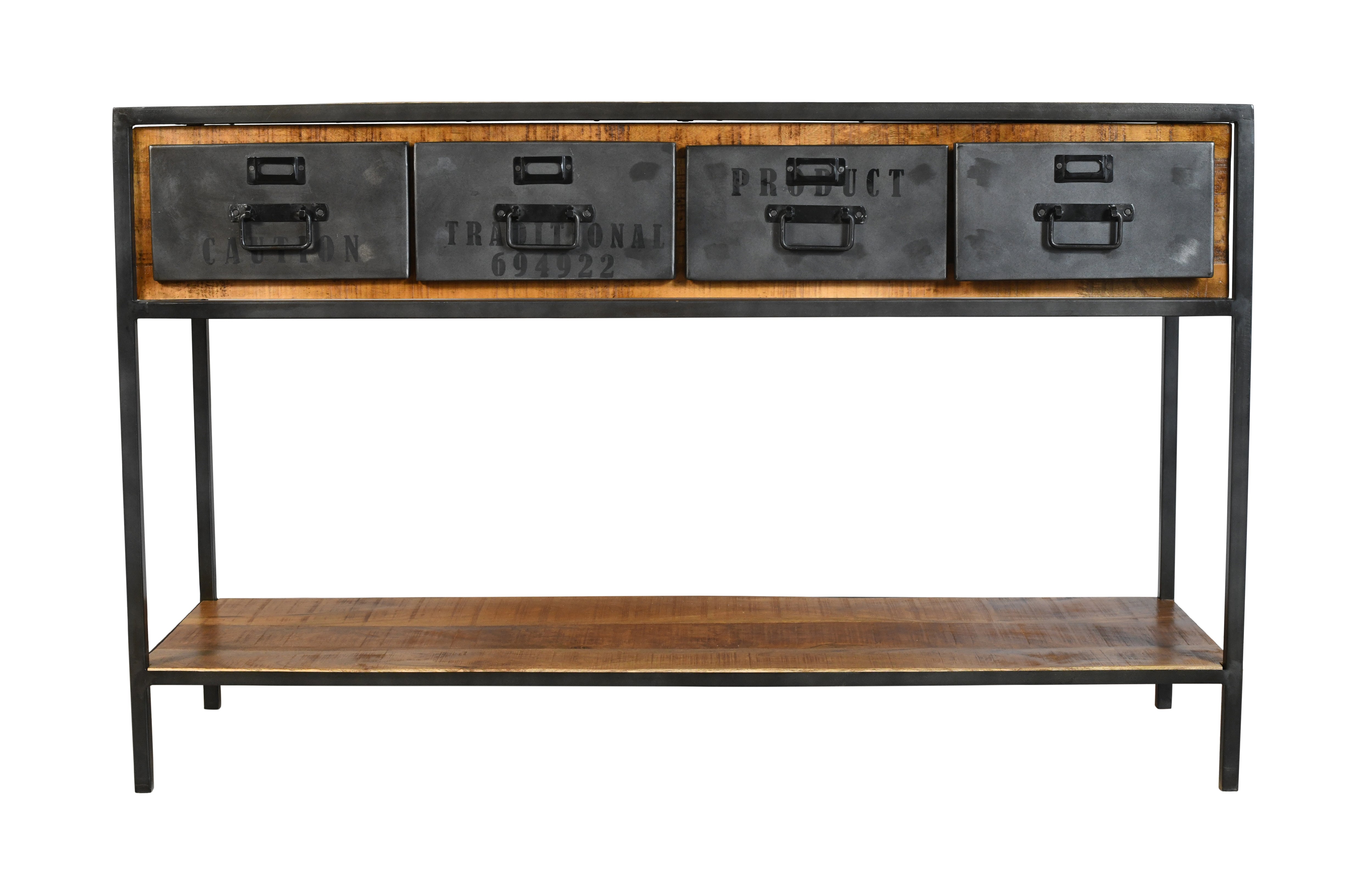 Consola vintage de acero y madera Maik
