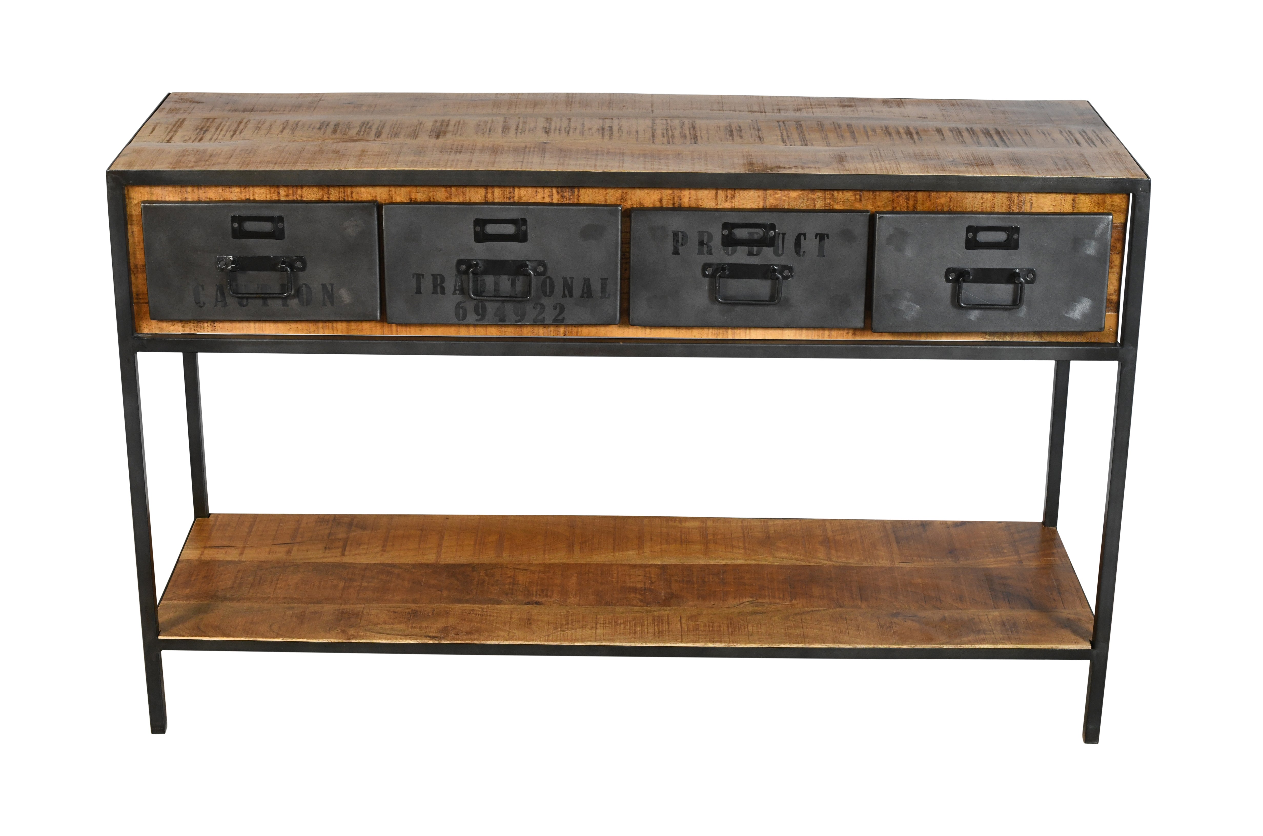 Consola vintage de acero y madera Maik