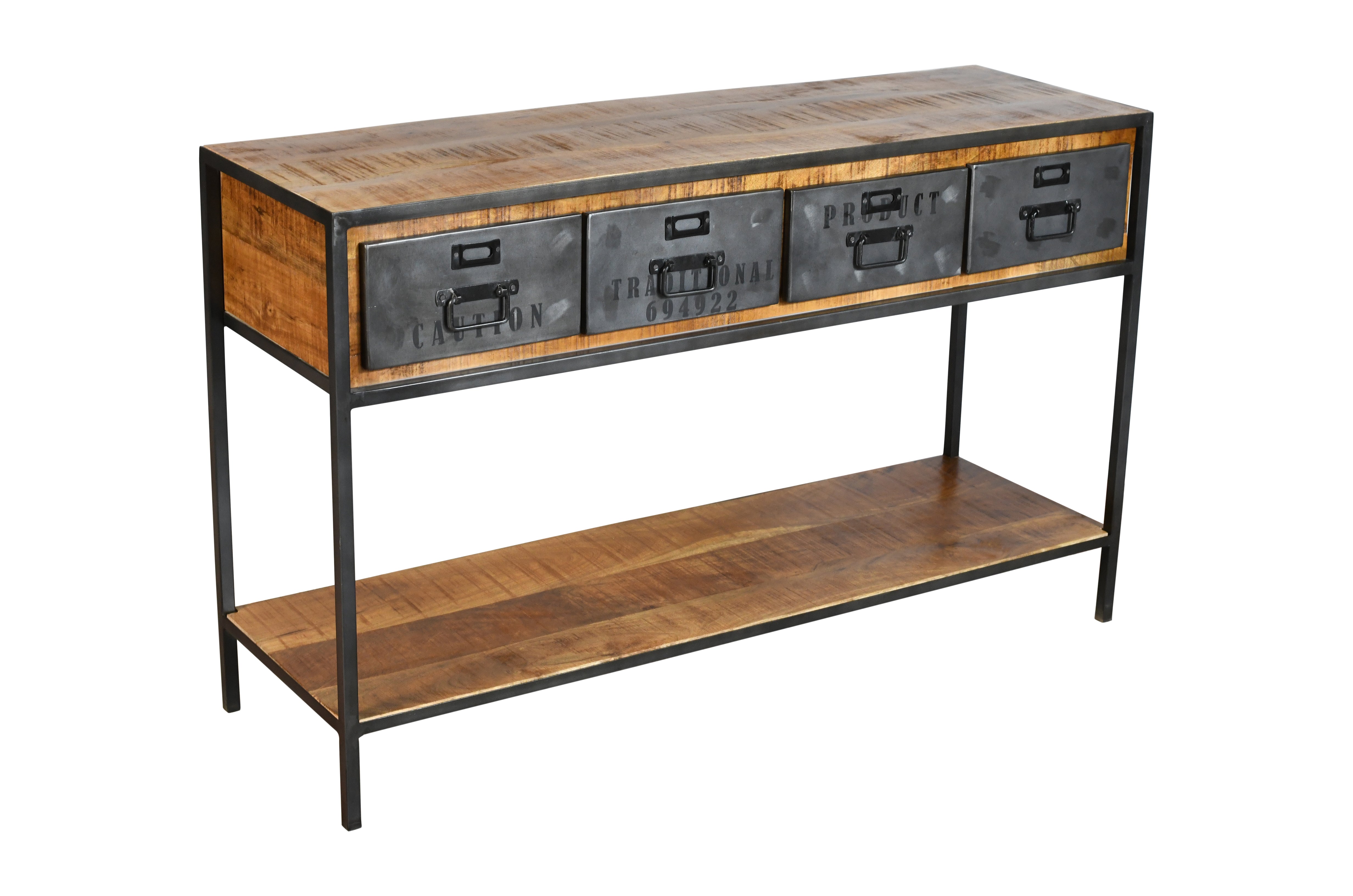 Consola vintage de acero y madera Maik