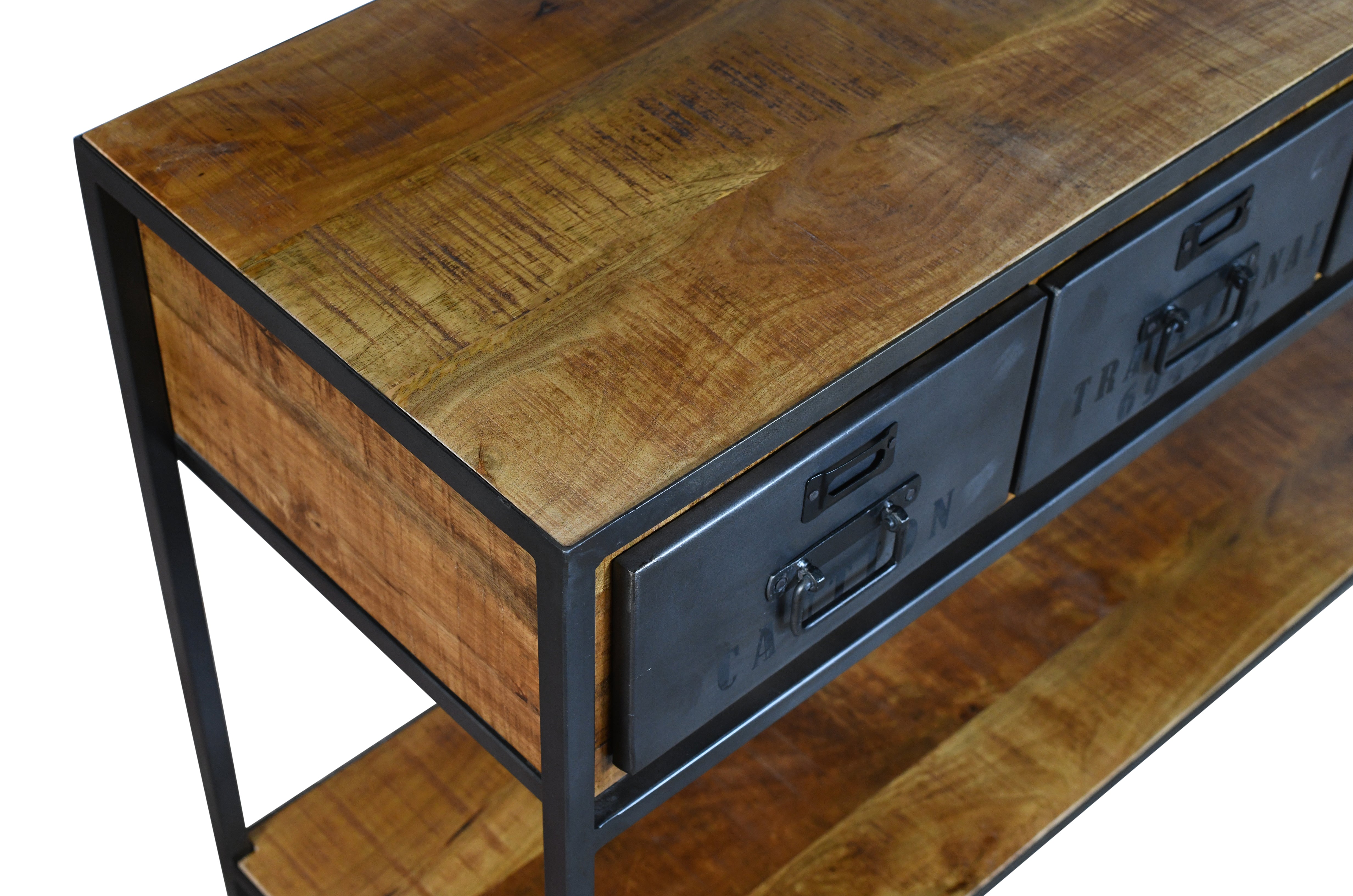 Consola vintage de acero y madera Maik