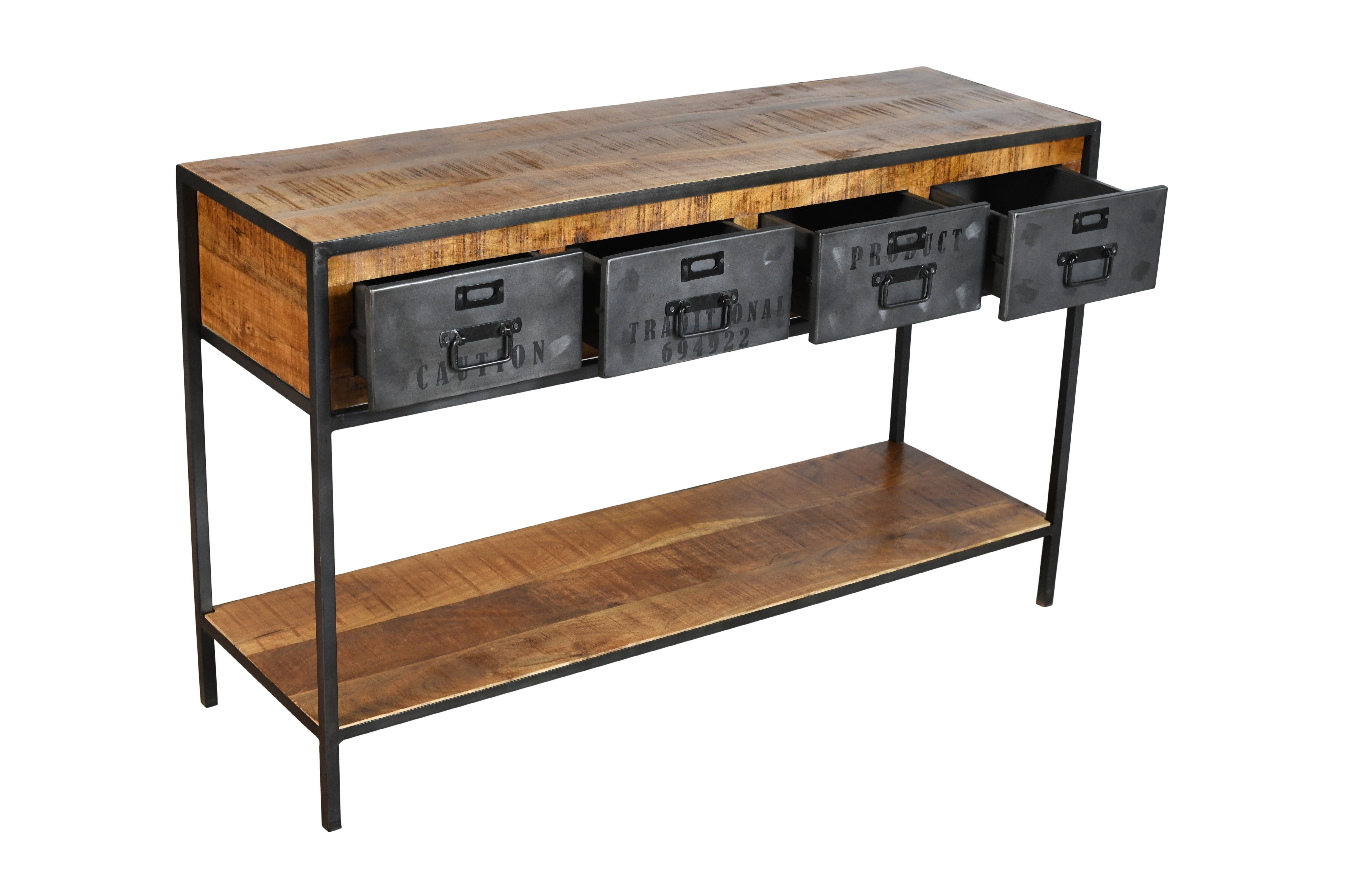 Consola vintage de acero y madera Maik