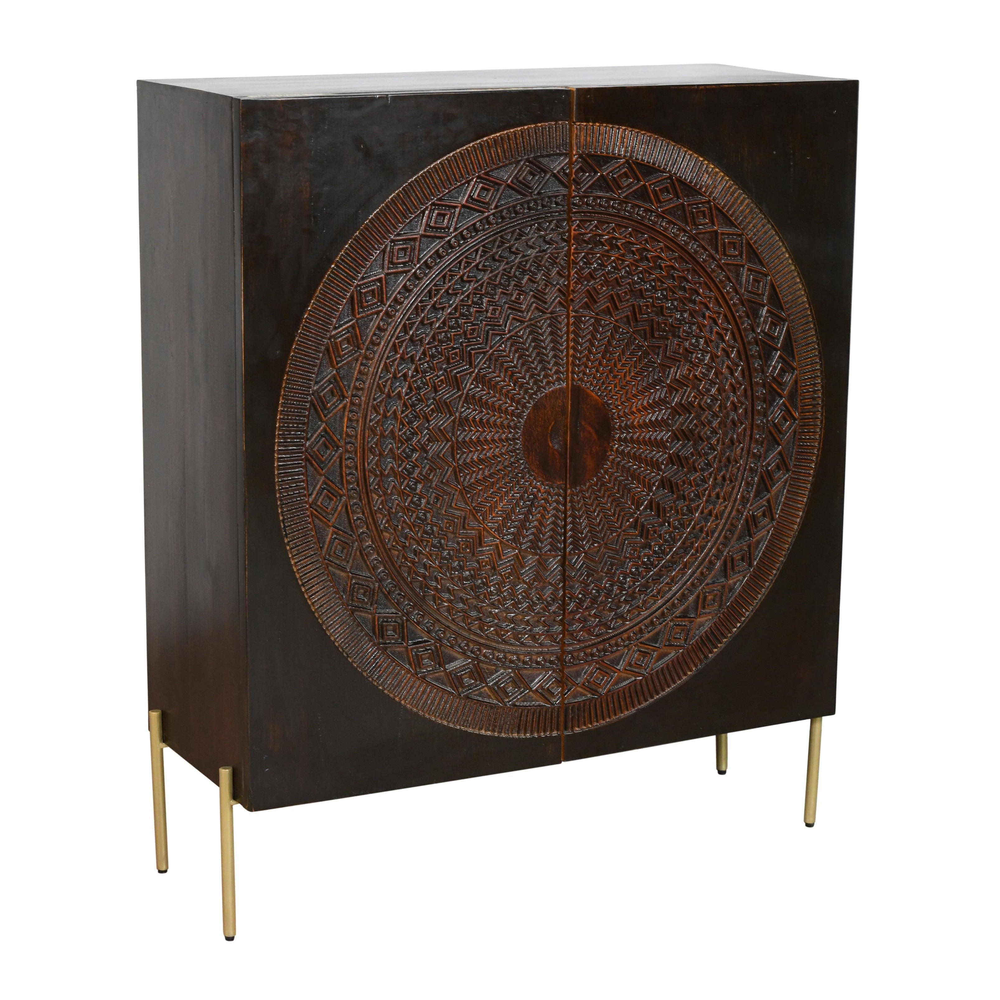 Armario negro de madera de mango Paris