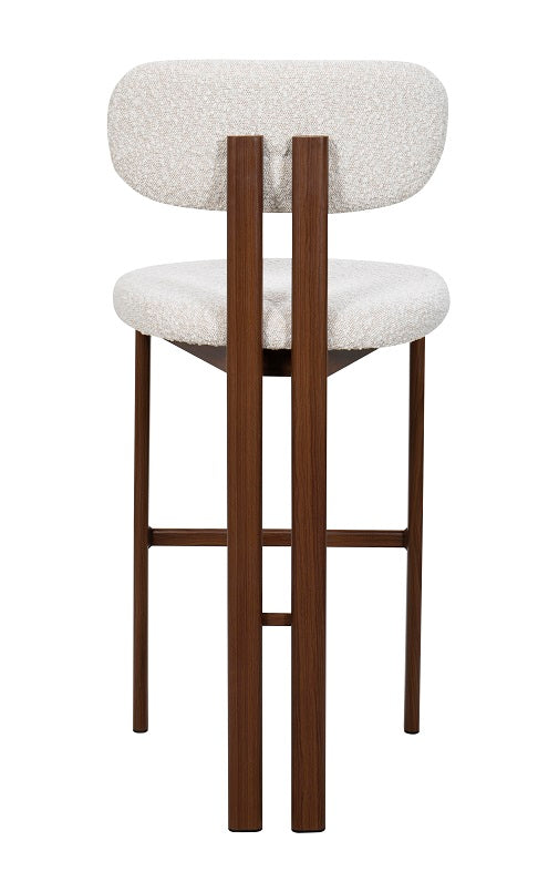 Taburete de barra imitación madera bouclé Dorian 75cm