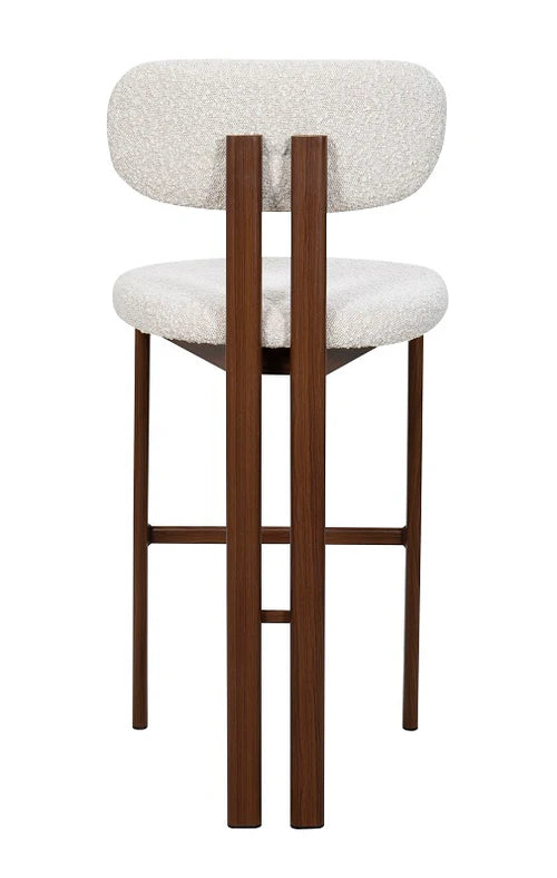Taburete de barra imitación madera bouclé Dorian 65cm