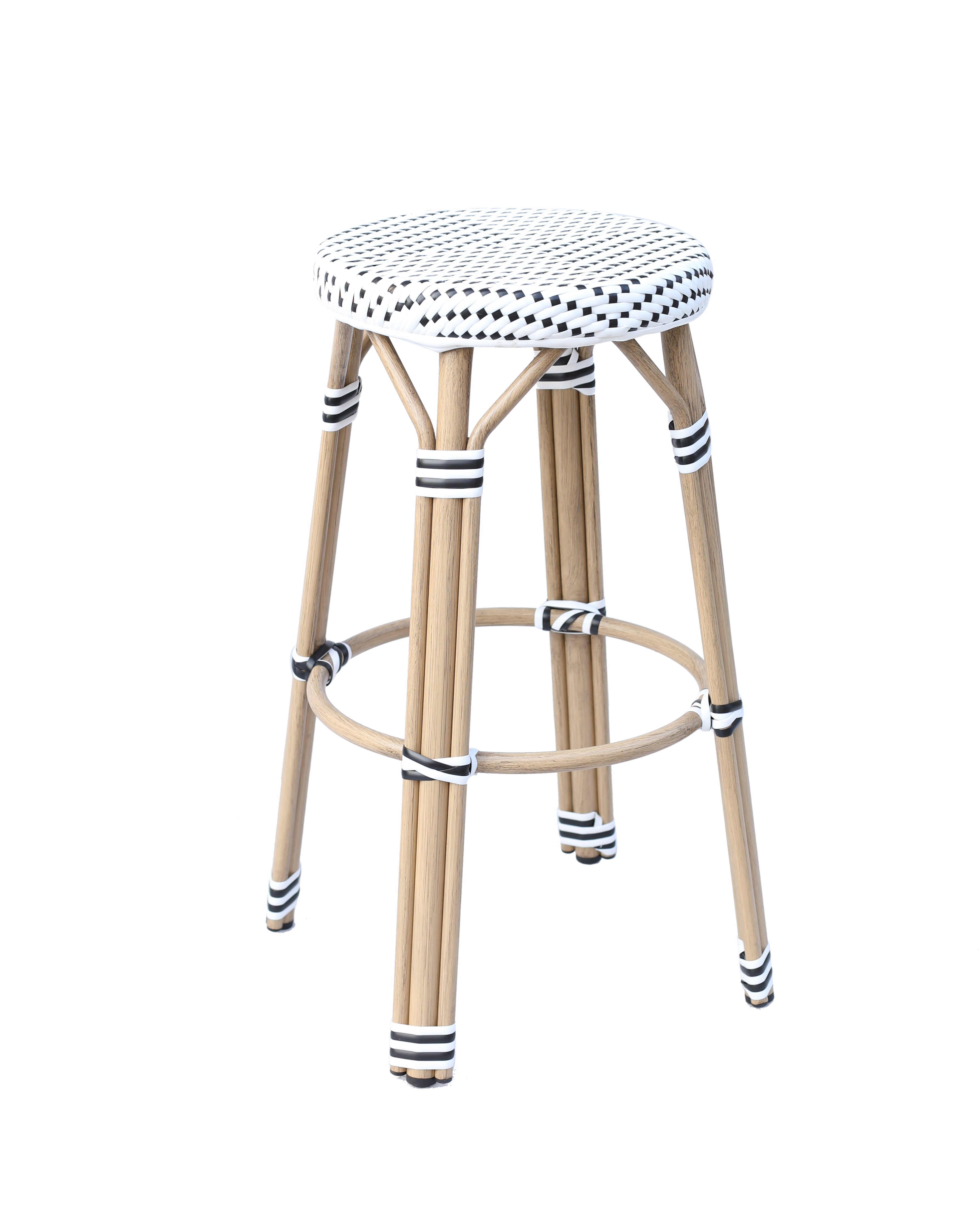 Taburete de bar parisino Blanco-Negro Martin