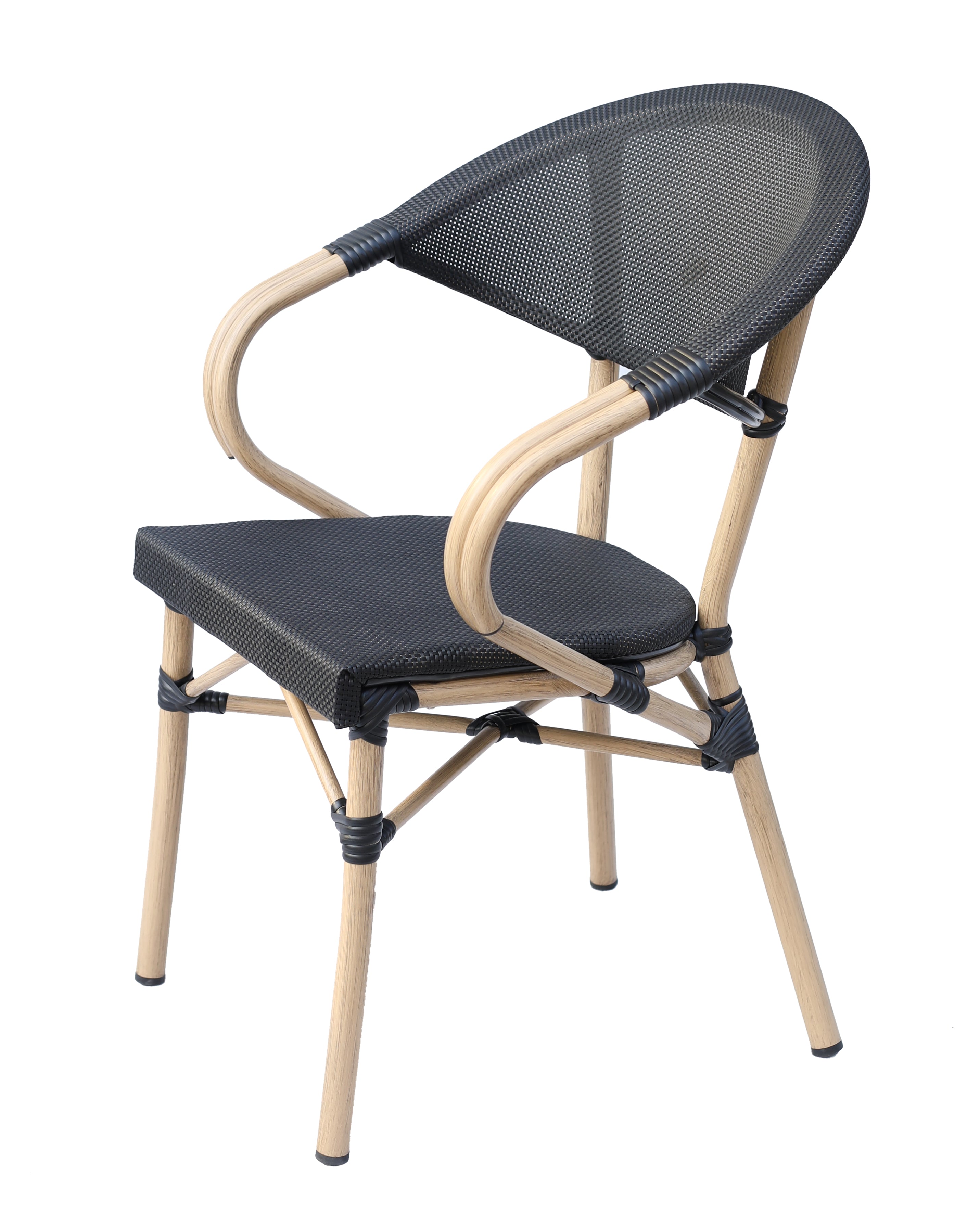 Silla parisina exterior negra Balta