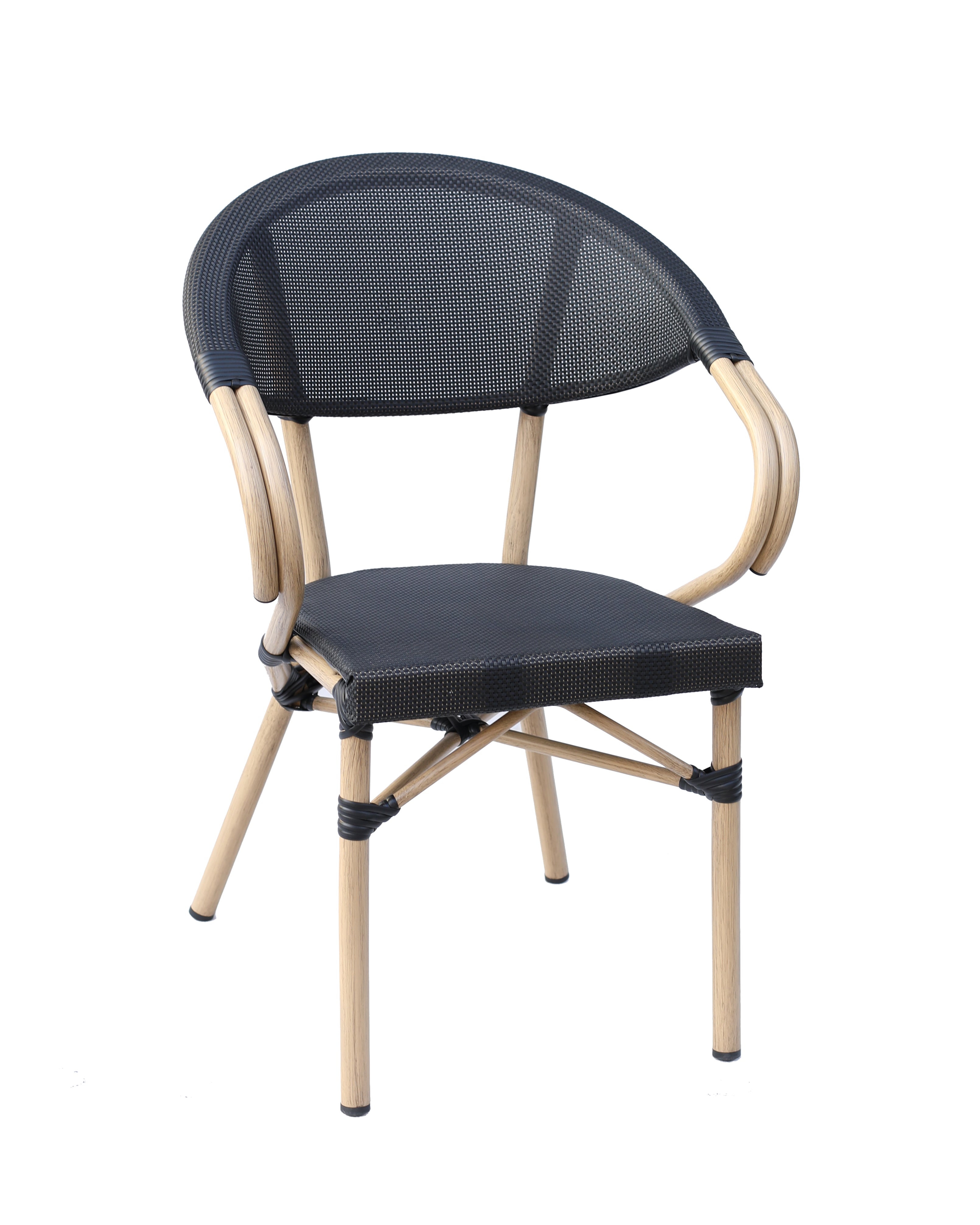 Silla parisina exterior negra Balta