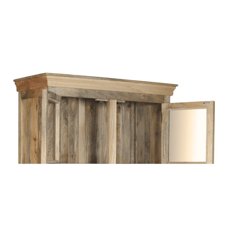 Alacena rústica de madera de mango Olivia 2 puertas
