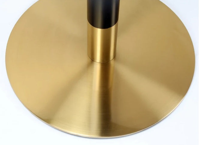 Mesa de bar redonda inox dorado negro piedra sinterizada