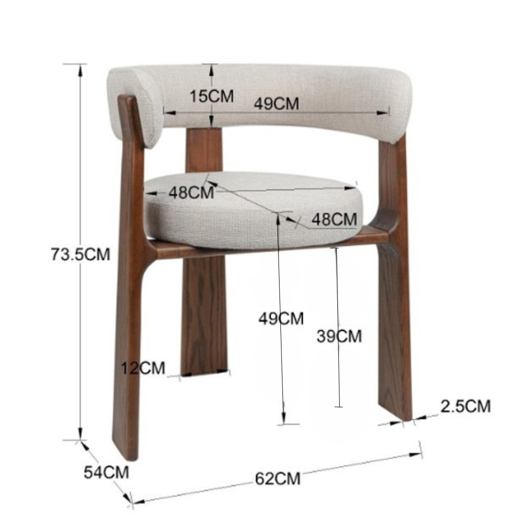 Silla de comedor con apoyabrazos madera fresno Monte