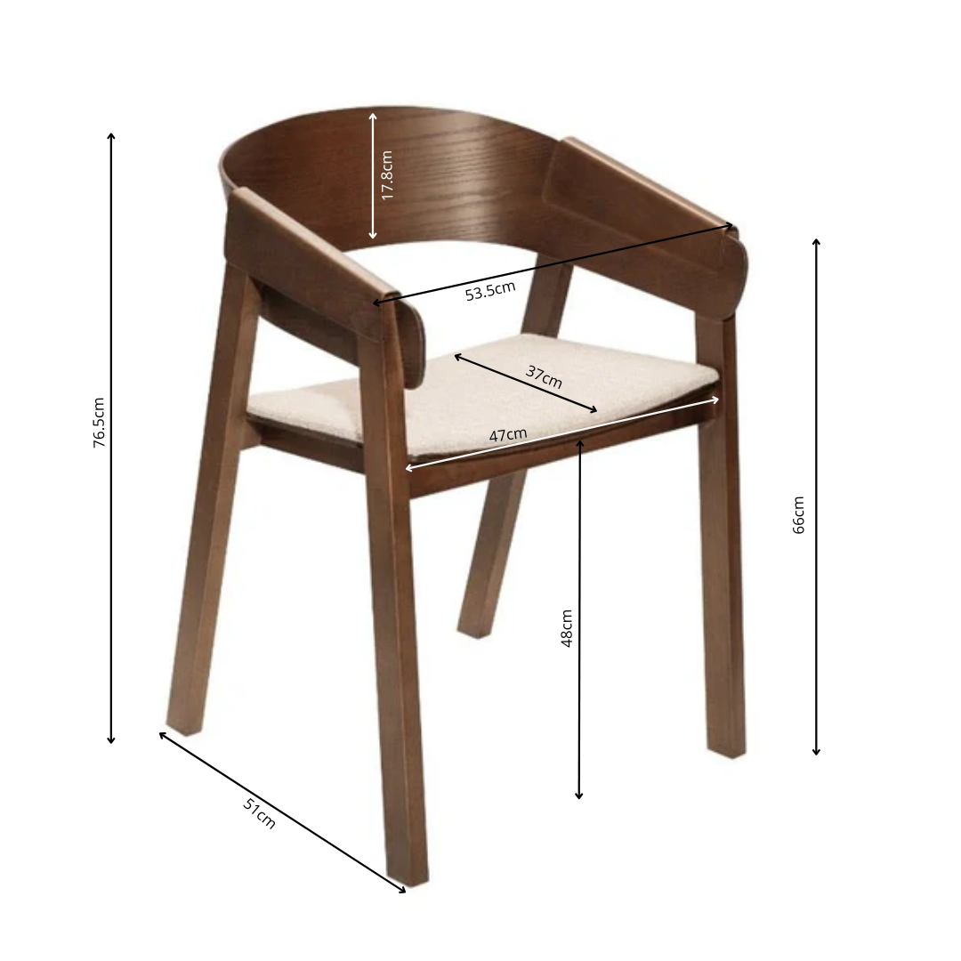 Silla de comedor con reposabrazos madera Manis
