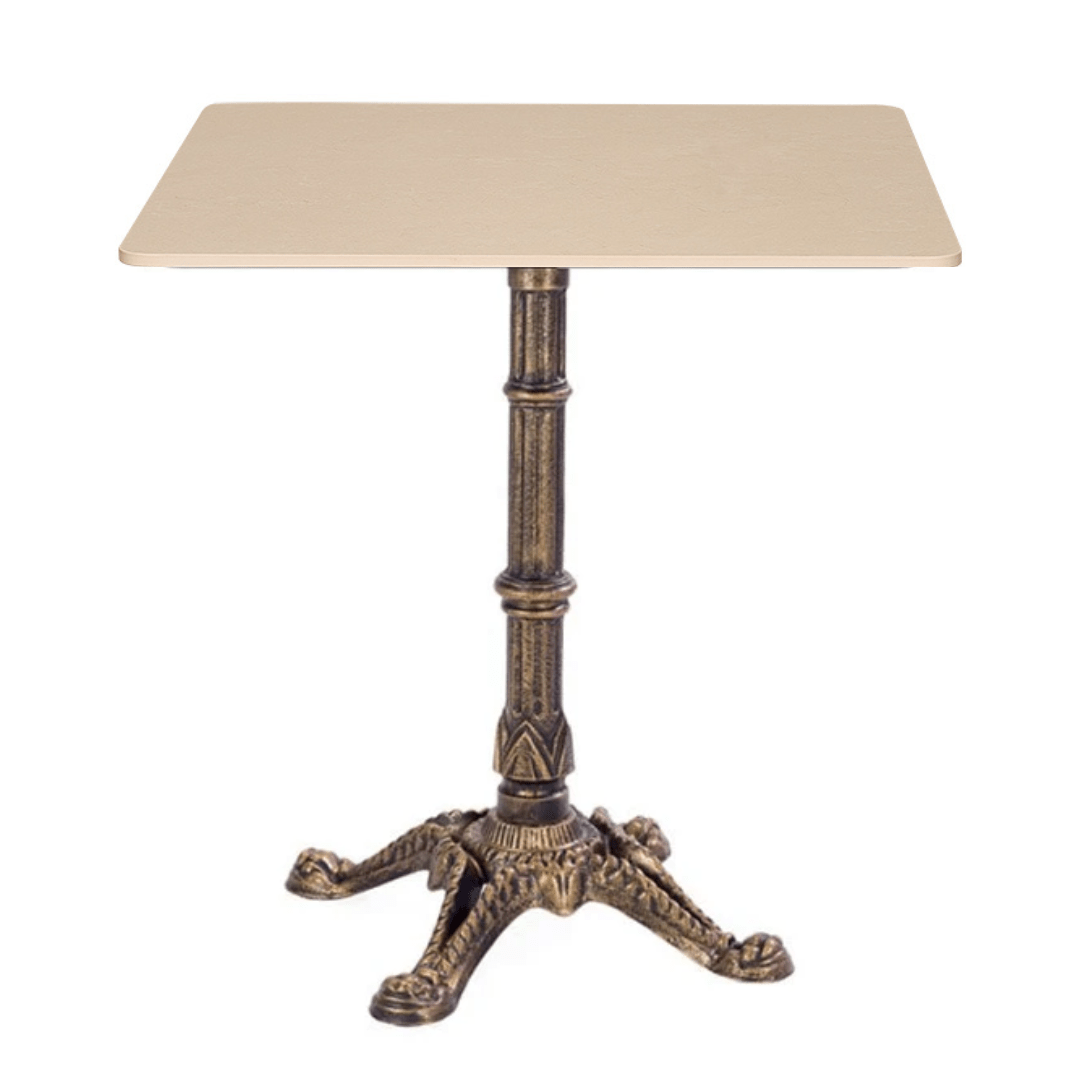 Mesa de comedor bronce cuadrada piedra sinterizada 70 - 80 cm - Vintahome