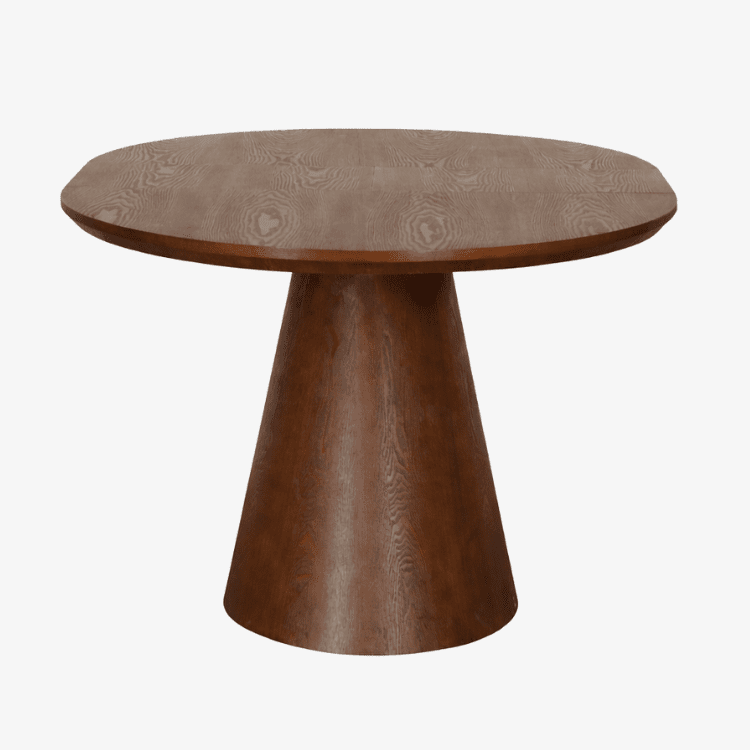 Mesa de comedor oval extensible de roble color nogal 160–200 cm EIRAN - Vintahome