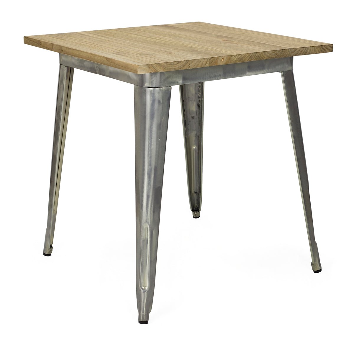 Mesa Estilo Tolix Madera clara Galvanizada
