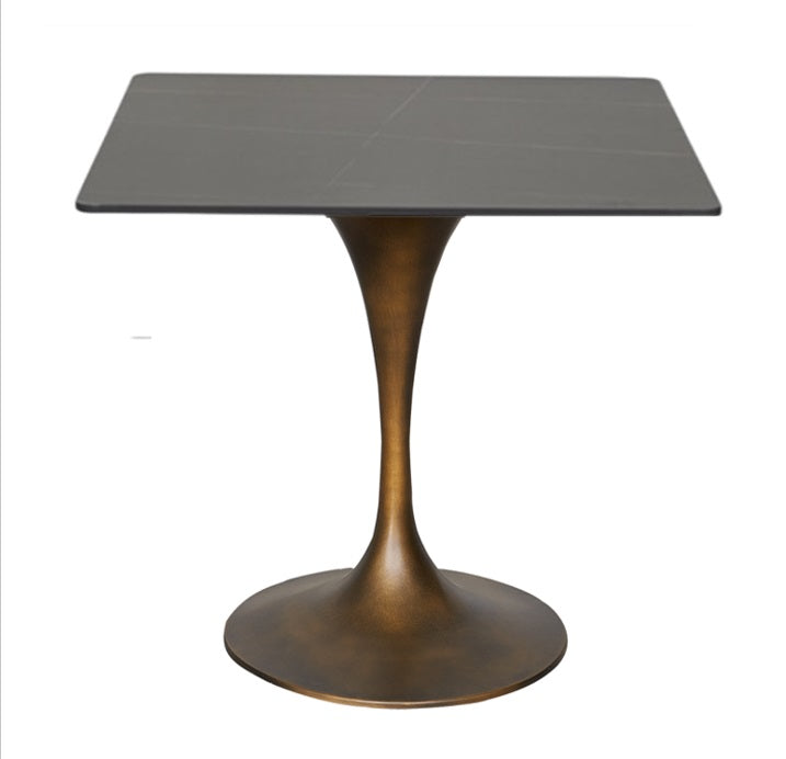 Mesa de comedor cuadrada tull cobre piedra sinterizada 70-80