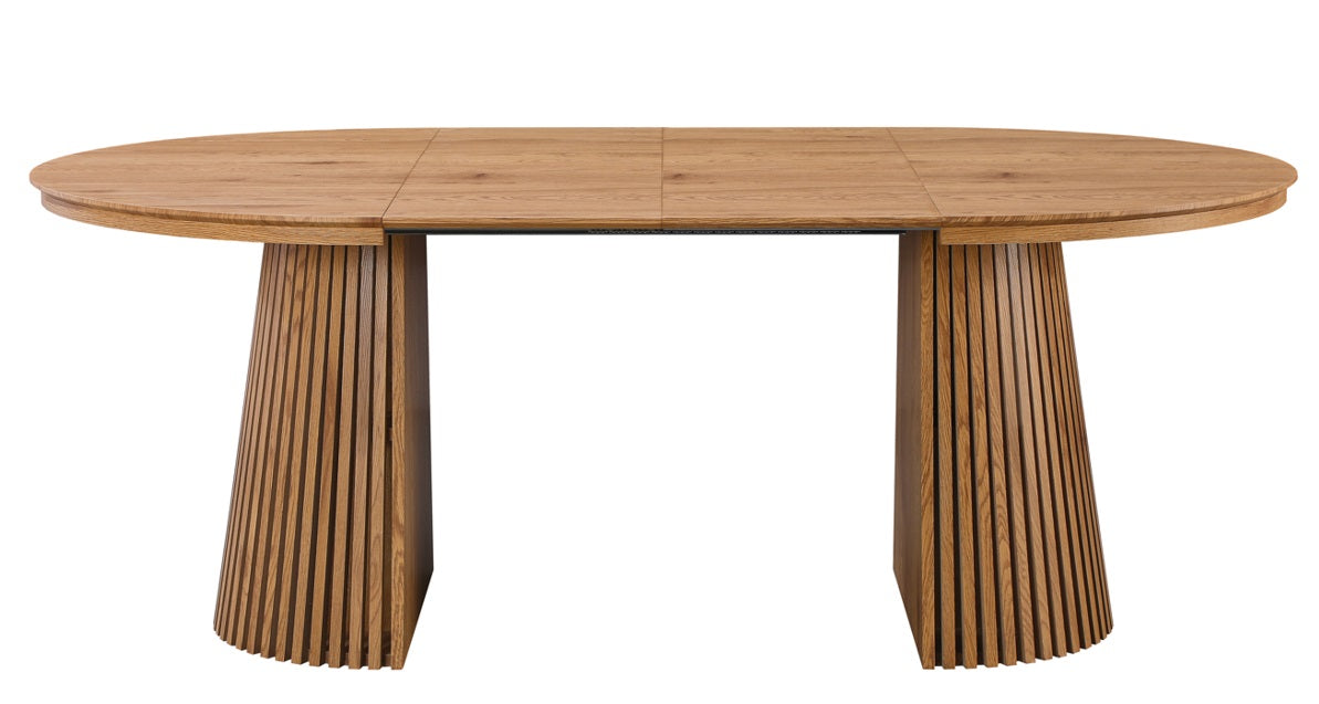 Mesa de comedor redonda extensible 120-160-200cm Elly roble