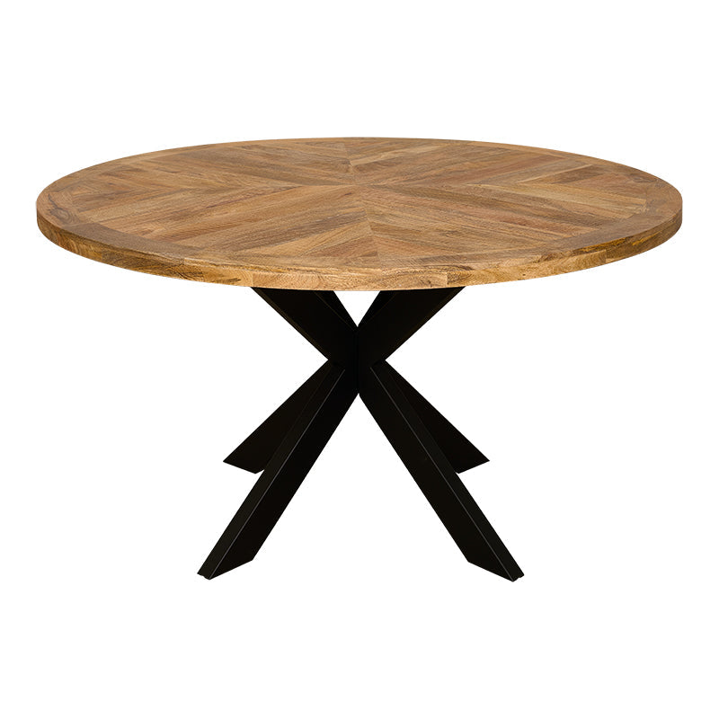 Mesa de comedor redonda de estilo industrial madera de mango Phil 140
