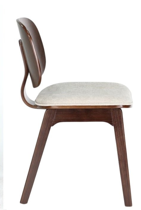 Silla de comedor de madera y tapizado Everly nogal - Vintahome