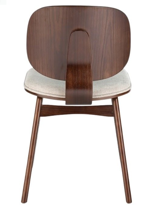 Silla de comedor de madera y tapizado Everly nogal - Vintahome