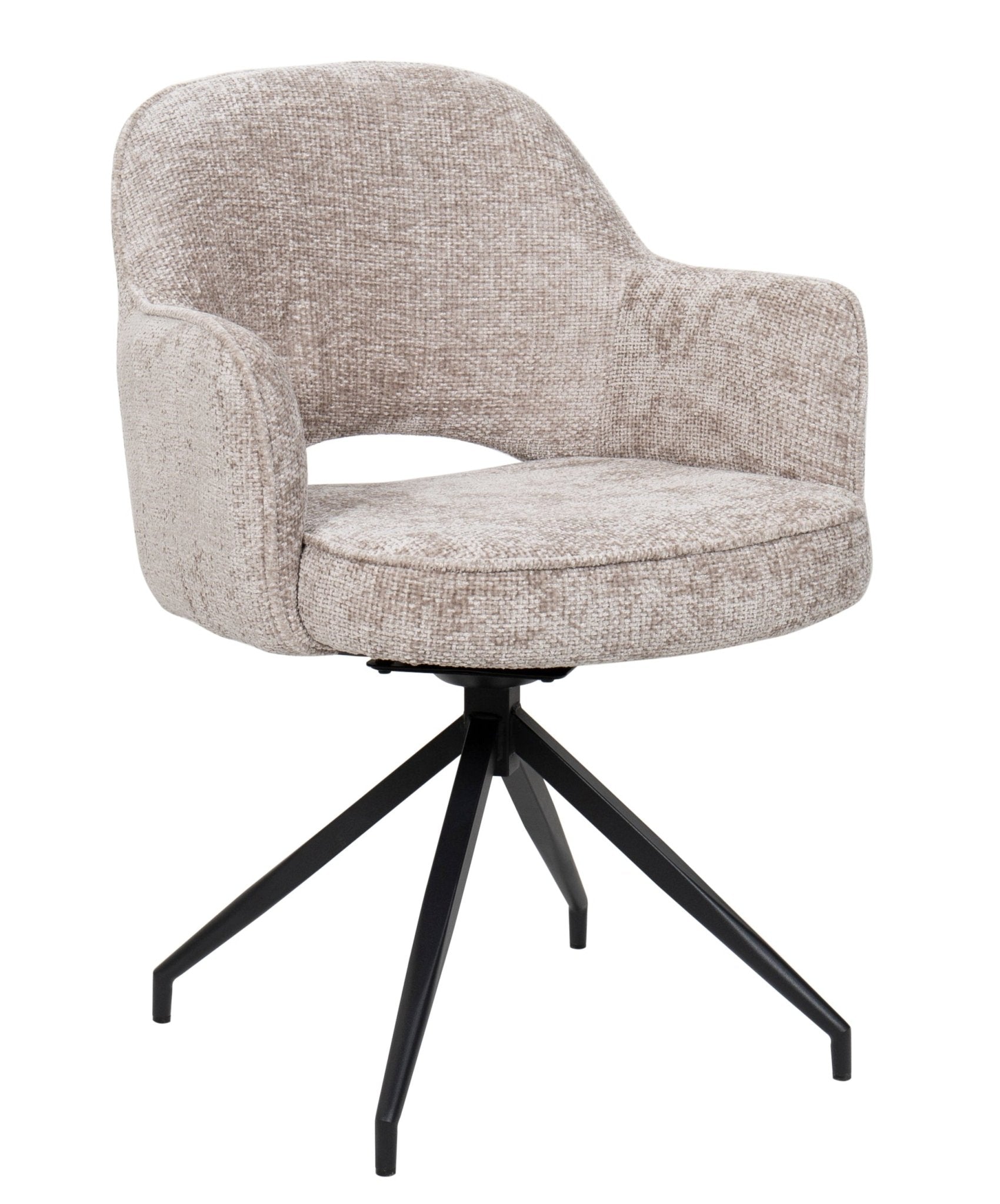 Silla de comedor giratoria Nikola chenilla taupe - Vintahome