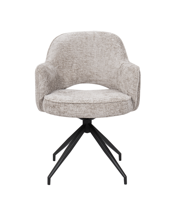 Silla de comedor giratoria Nikola chenilla taupe - Vintahome
