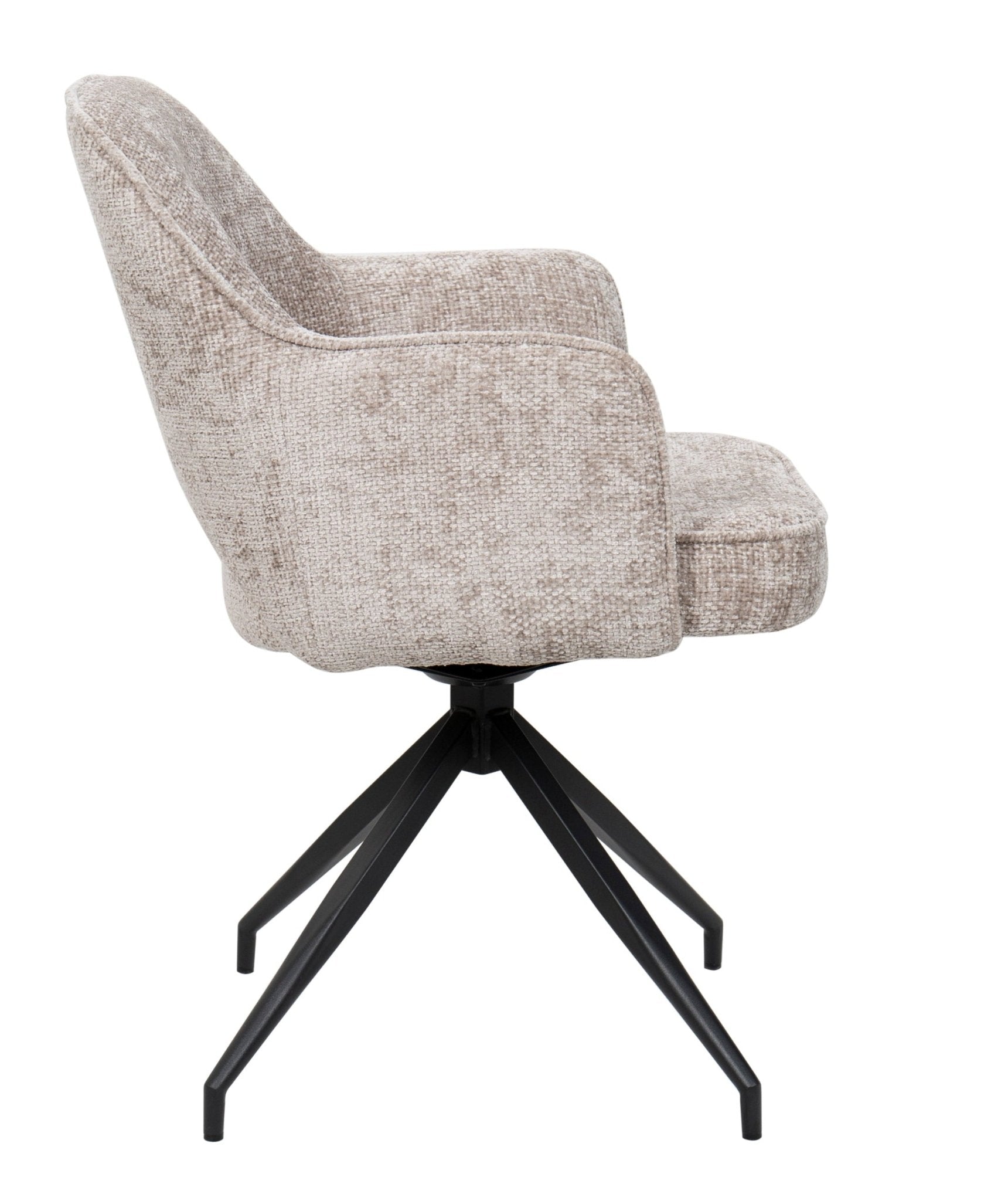 Silla de comedor giratoria Nikola chenilla taupe - Vintahome