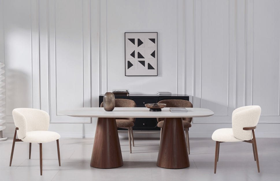 Silla de comedor nórdica Celia tapizada - Vintahome