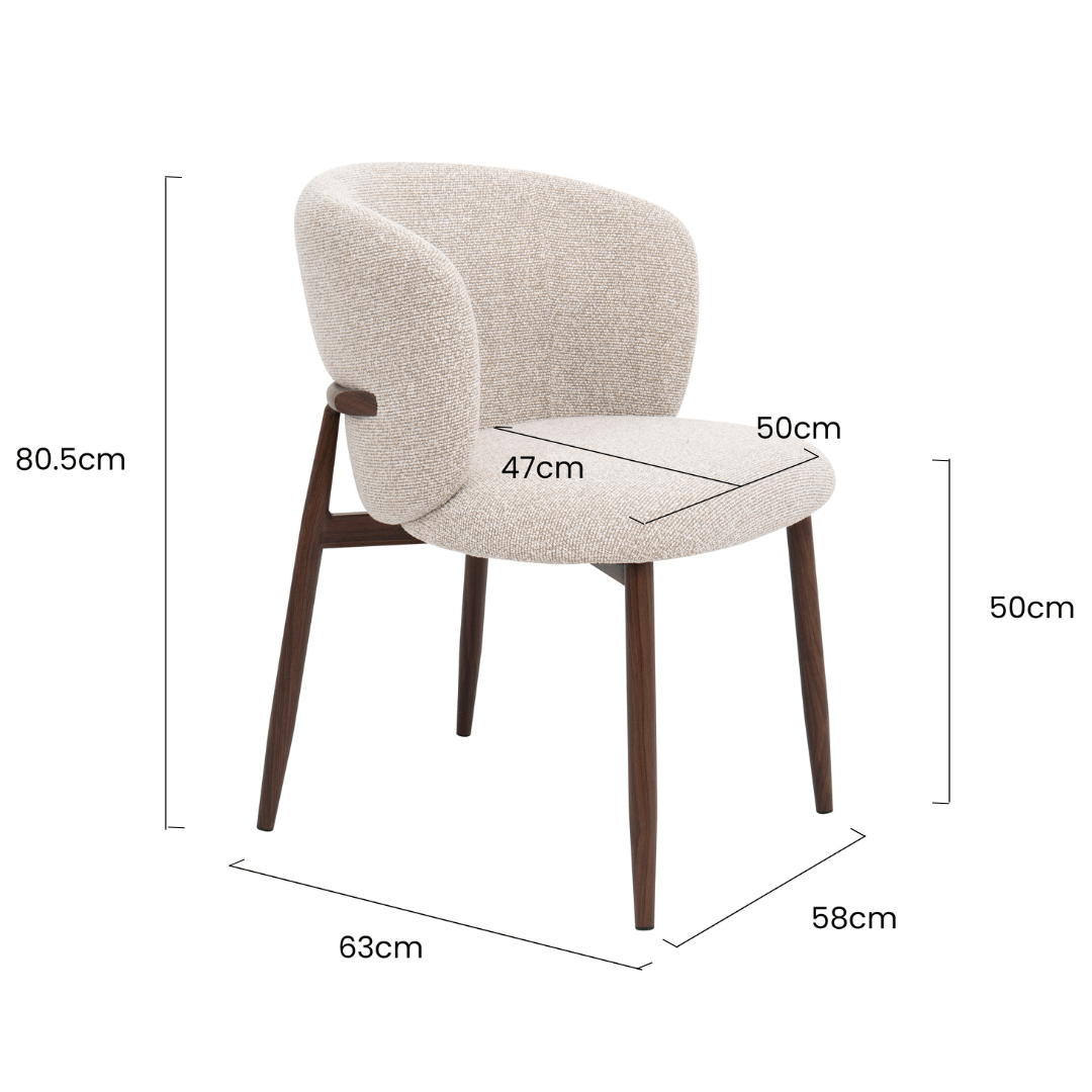 Silla de comedor nórdica Celia tapizada - Vintahome