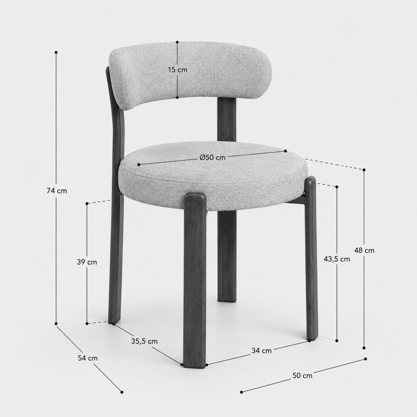 Silla de Comedor Nórdica Soren Tapizada Color Nogal - Vintahome