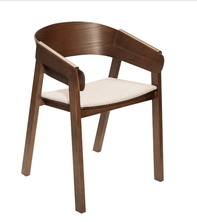 Silla de comedor con reposabrazos madera Manis
