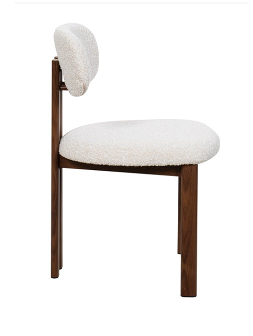 Silla de comedor imitación madera bouclé Dorian