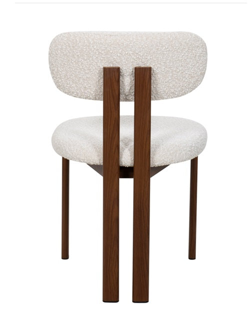 Silla de comedor imitación madera bouclé Dorian