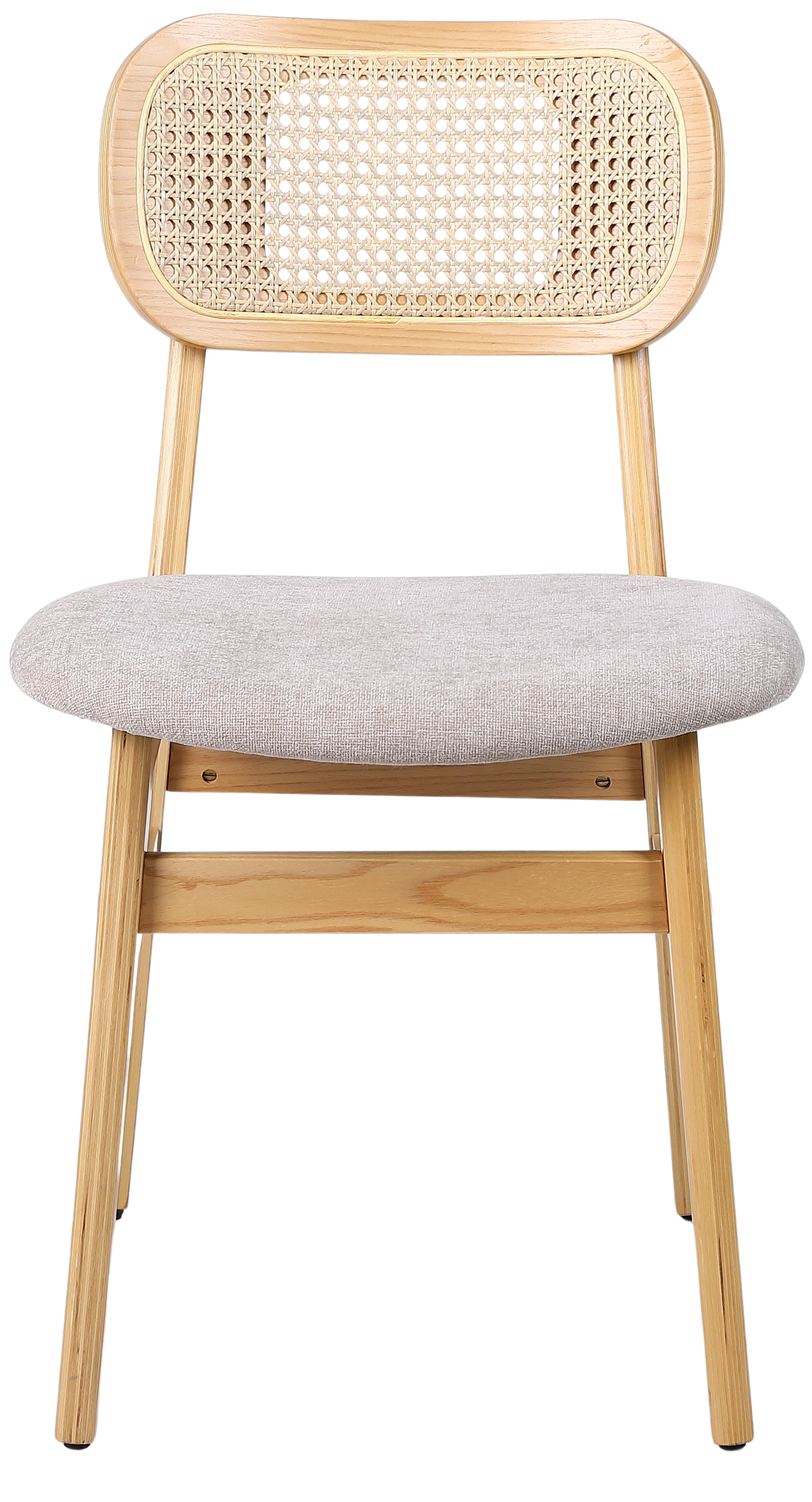 Silla de comedor nórdica madera y ratán Nala